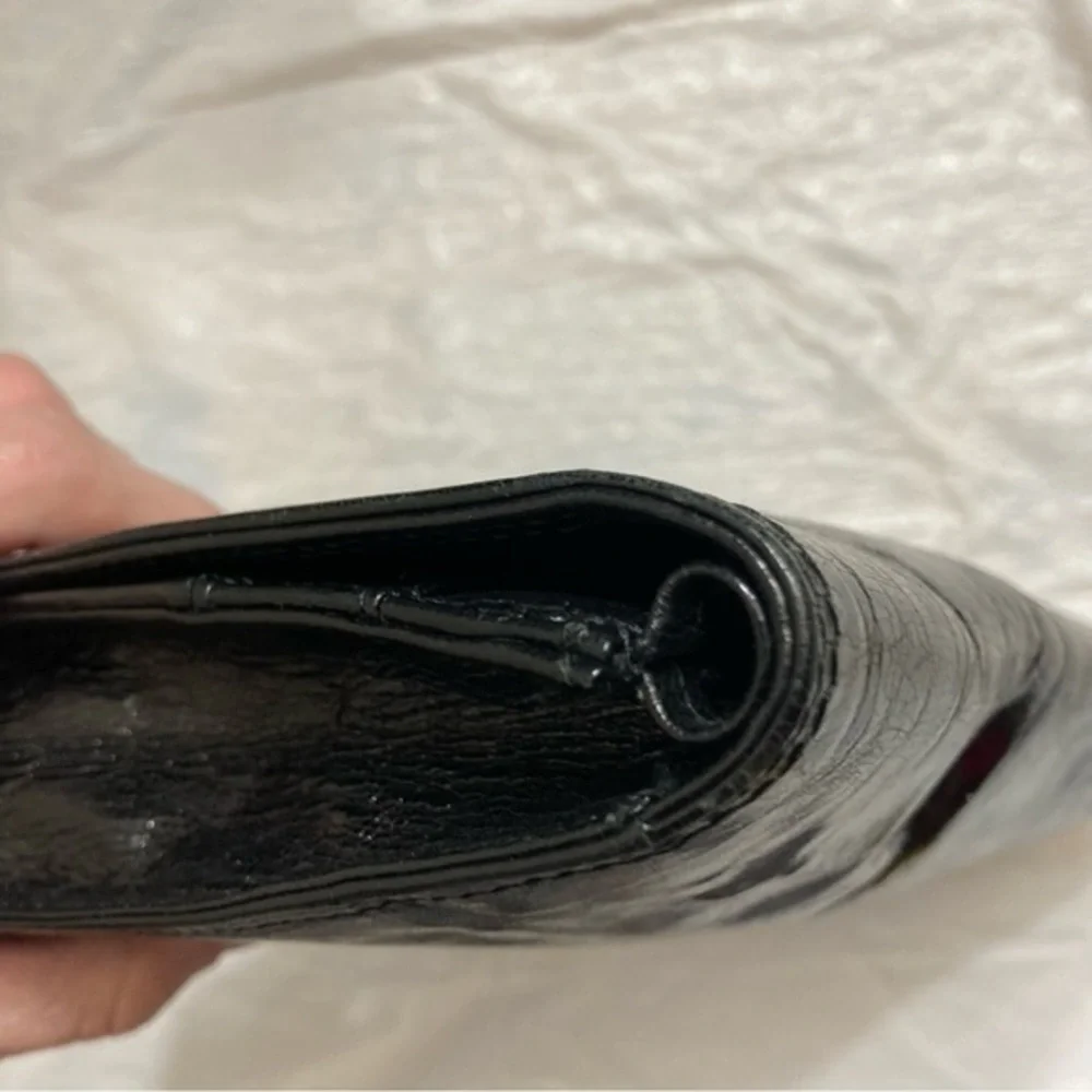 Bottega Veneta black Italian leather clutch bag